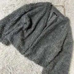 URBAN RESEARCH ボアフリースカーディガン グレー F