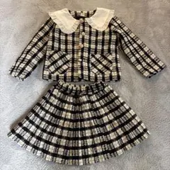 チェック柄ジャケットとスカートセット　120㎝