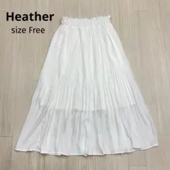 ★ Heather ヘザー　シフォン　プリーツ　ロング　スカート　ホワイト　F