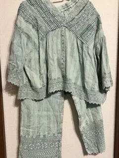 チチカカ　レースプルオーバー7分袖丈パンツセットアップ