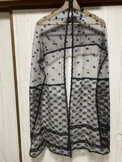 美品✨ショール　パーティー　黒　ブラック　レース　羽織り
