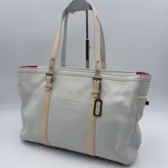 COACH コーチ ロゴ 型押し 本革 レザー 肩掛け トートバック A4収納