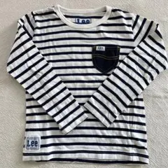 Lee 長袖カットソー 120cm 白と紺のストライプ