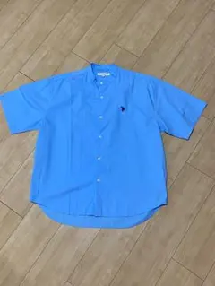 【送料込 美品】U.S.POLO.ASSN メンズ半袖シャツ L ライトブルー