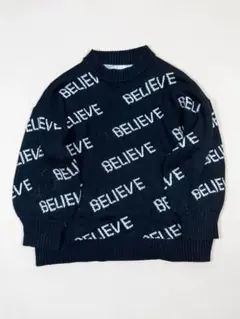 FUN BELIEVEギャル ロゴ入りネイビーセーターのサムネイル