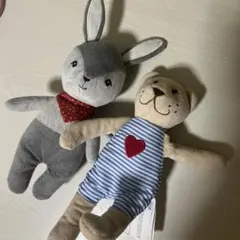 ウサギとクマのぬいぐるみセット　IKEAのサムネイル