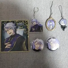 ツイステ グッズ アズール・アーシェングロット 色紙 缶バッジ キーホルダー