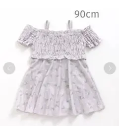 ベビー水着 花柄 薄紫色 セット