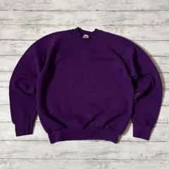 K*O様 90s フルーツオブザルーム 無地 ラグラスウェット 紫 L USA製