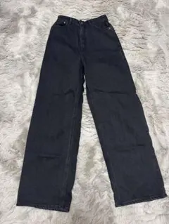 オフブラック ワイドレッグデニム サイズ24