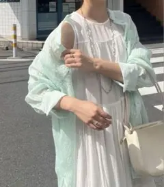 パールボタンシアーシャツ　シアーシャツのサムネイル