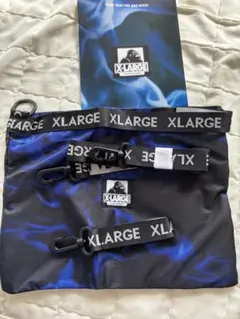 X-LARGE ショルダーバッグ ブルーファイヤー柄 サコッシュ【非売品】