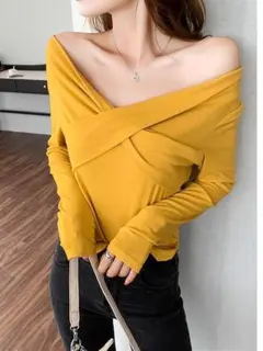 【ラス１】大きいサイズ　レディース　秋冬　トップス　2WAY　肩見せ　長袖