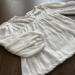 Sfera ホワイト長袖カットソー 116-122cm 6-7y