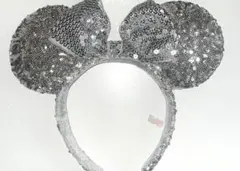 ミニーマウス耳型カチューシャ シルバー