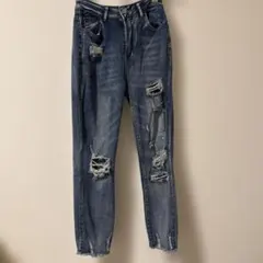 ダメージ加工 デニムパンツ Sサイズ