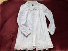 【GAP】裾刺繍入りシャツワンピース 110cm