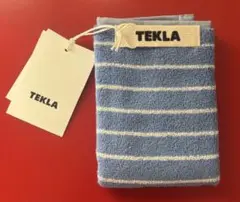 TEKLA ブルーストライプ ハンドタオル タオルハンカチ 新品.未使用
