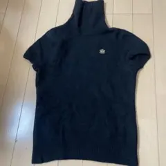 BLUE LABEL 黒 ハイネック 半袖ニット 38