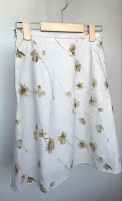 ORSAY フレアスカート 花柄 ウエスト64cm イエロー　日本製