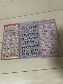 【新品】ハローキティ クロミ ボンボンドロップシール 3枚セット