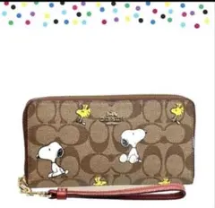 COACHコーチシグネチャースヌーピーコラボロング長財布
