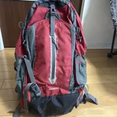 通気性メッシュバックパック グレー/レッド　50L