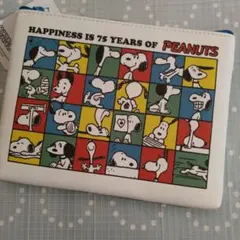スヌーピー　フラットポーチ　75周年