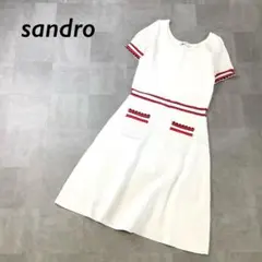 美品✨sandro オフショルダー ニットワンピース フレアスリーブ S