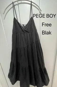 【古着）PEGE BOY ブラック キャミワンピース フリーサイズ