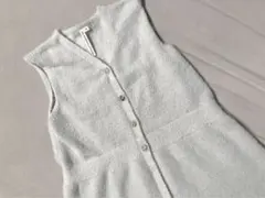 ペプラム　ファー　ベスト　グレー