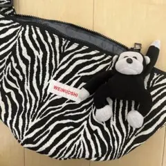 【匿名発送】ゼブラ ショルダーバッグ ゴリラ付き