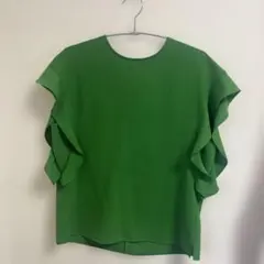 Spick & Span 半袖 フリルブラウス グリーンのサムネイル
