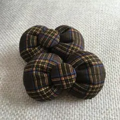 コメントで二個450円に！チョコレートブラウンタータンチェック♡丸型リボンゴム