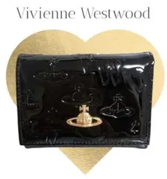 【大人気　新品】Vivienne Westwood エナメル黒 三つ折財布