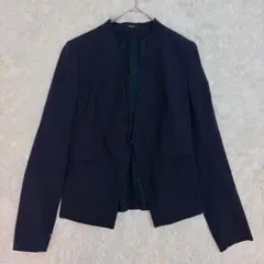 セオリー Theory ノーカラー ジャケット ネイビー レディース サイズ0