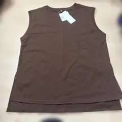 UNIQLO エアリズム ブラウン ノースリーブ Tシャツ M 新品