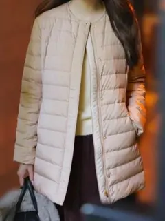 美品〔ANY SIS〕新品未使用　ダウンジャケット(ベージュ)　セミロング