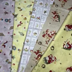 クリスマス柄　有輪　綿生地　セミヴィンテージ