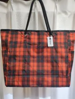 LARGE 2 WAY TOTE レッドタータン/ブラック
