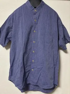 美品！グッドディール　ストライプ　バンドカラーシャツ　GOOD DEAL