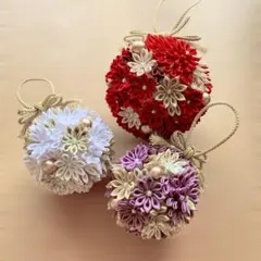 手毬ブーケ　和装ブーケ　ボールブーケ　ウェディング　和装　神前式　つまみ細工