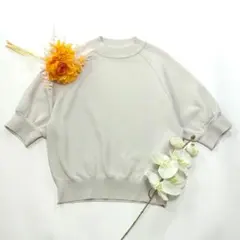 新品未使用品】yori コットンパフスリーブニット ライトブルー ヨリ
