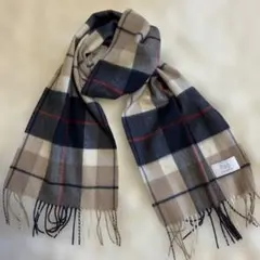未使用品　カシミヤ100％　マフラー　チェック柄　美品