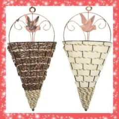 ハンギングバスケット フラワーバスケット 壁掛け 籐 アイアン おしゃれ