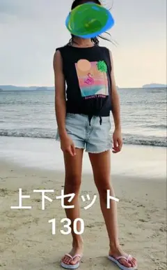 ①ZARAデニムパンツ②H＆Mトップス（まとめ売り）