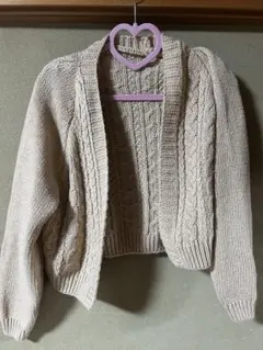 SHEINベージュ ケーブルニット カーディガン 長袖