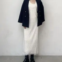 mila owen レースデザインジョーゼットキャミワンピース