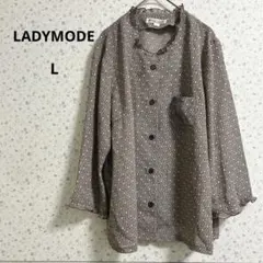 a539レディメイド【L】総柄 ブラウス レトロデザインのサムネイル