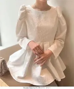 神戸レタス　パフスリーブぺプラムトップス